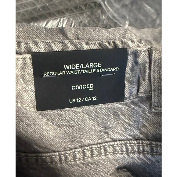 H&M Skinny wide large jeans gray black  zs 12 regular waist taille standard - Picture 6 of 7